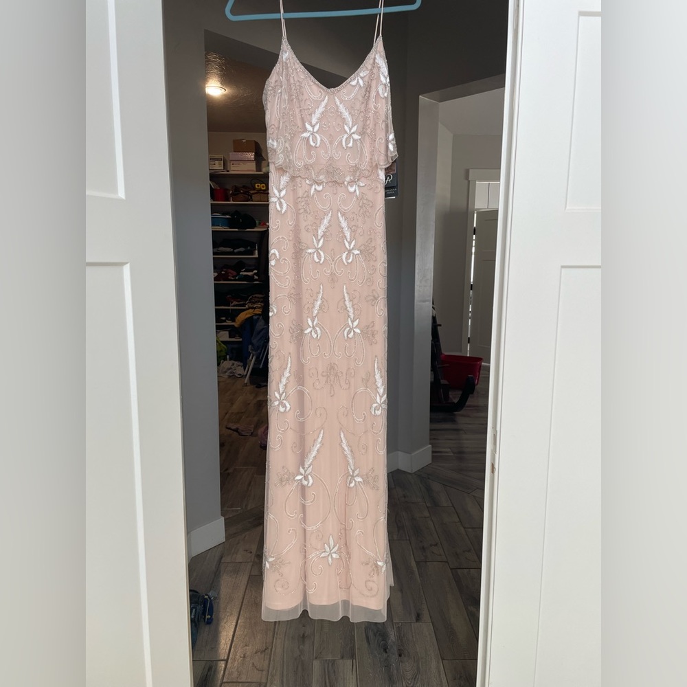 Adrianna papell long beaded dress size 10